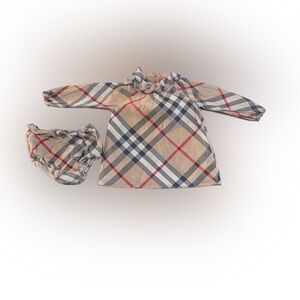 BURBERRY Baby Girl Emmeline Check Dress Set in Beige